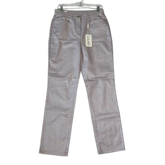 Laurèl Jeans Purple Shimmer‎ Straight Leg Jeans Size IT 40 US 4 NWT Vintage - Picture 1 of 10